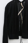 OUDE WAAG striped strip knitted cardigan OW-23SS-KT08 black